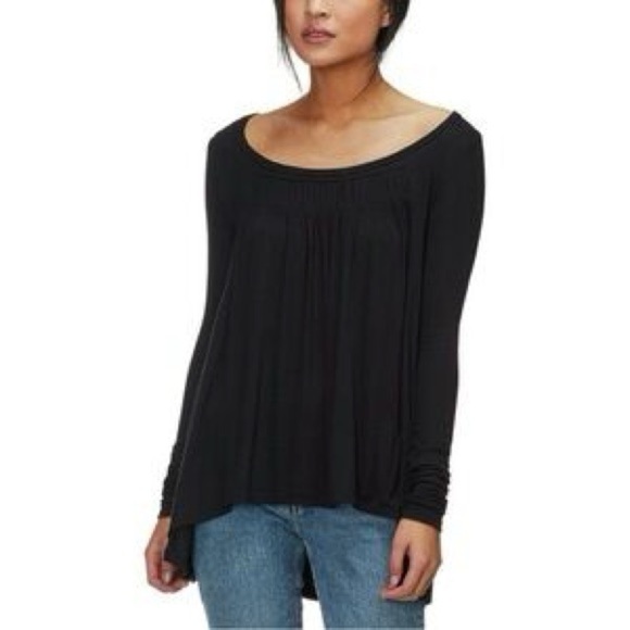 We The Free Tops - Free People Black Long Sleeve Flowy Top